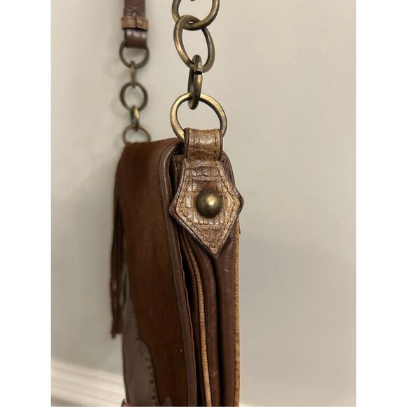 Noa Italian Leather haircalf crossbody bag studded Boho western cowgirl - Picture 5 of 16